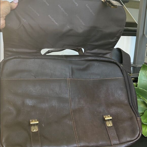 Samsonite genuine leather messenger briefcase business laptop bag luxurious - Picture 13 of 14